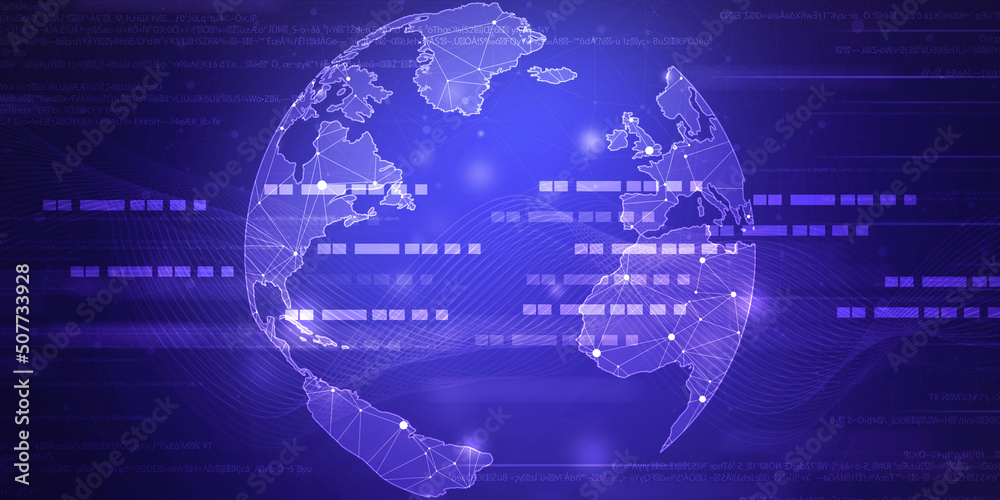 Fototapeta premium 2d illustration world map abstract background