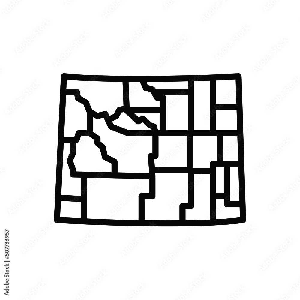 Black line icon for wyoming Black line icon for wyoming