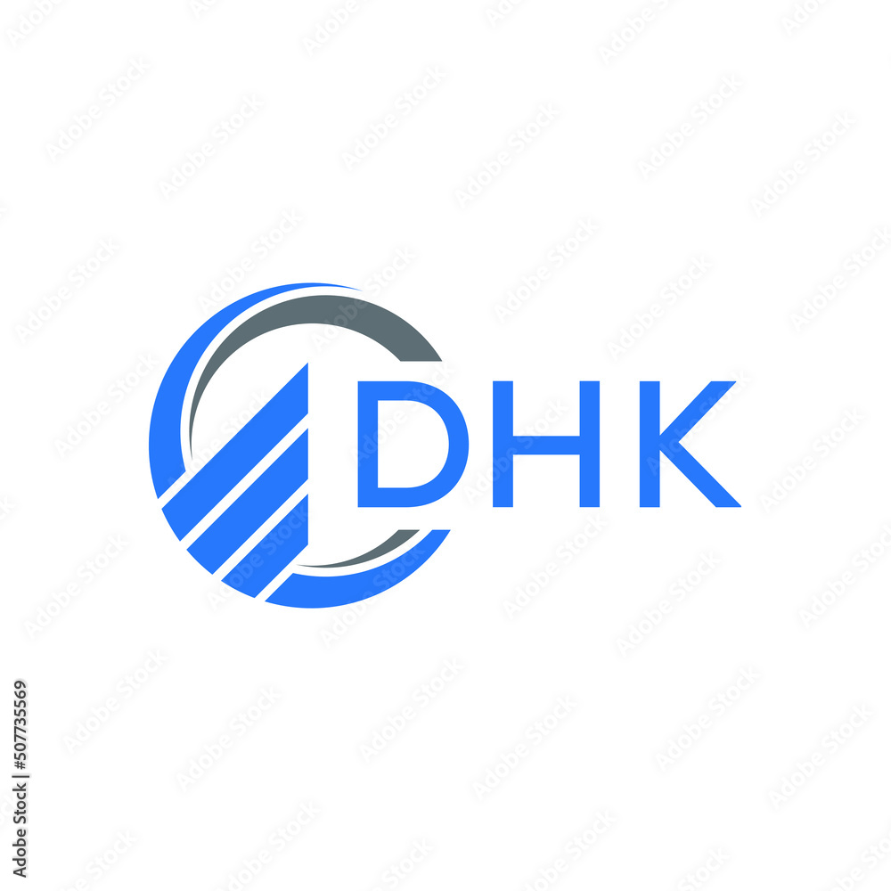 DHK Flat accounting logo design on white background. DHK creative initials Growth graph letter logo concept. DHK business finance logo design. 