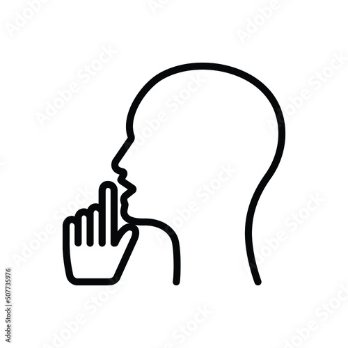 Black line icon for discretion