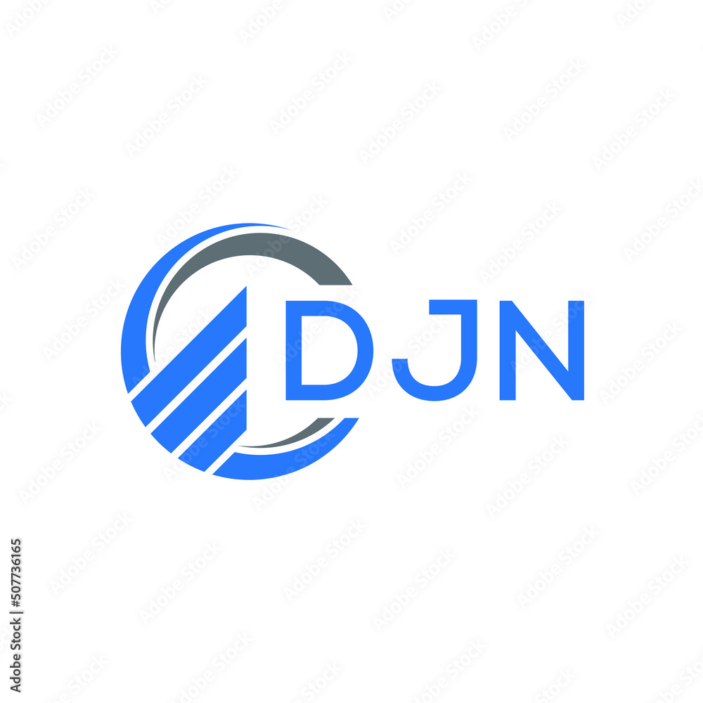 DJN Flat accounting logo design on white background. DJN creative initials Growth graph letter logo concept. DJN business finance logo design. DJN Flat accounting logo design on white background. DJN creative initials Growth graph letter logo concept. DJN business finance logo design.