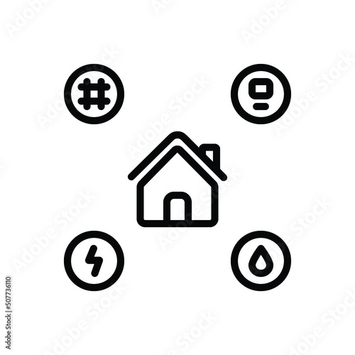 Black line icon for utilities