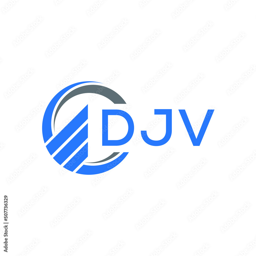 DJV Flat accounting logo design on white background. DJV creative initials Growth graph letter logo concept. DJV business finance logo design. 