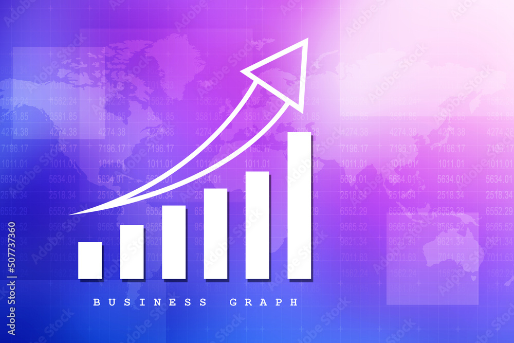 2d rendering Stock market online business concept. business Graph

