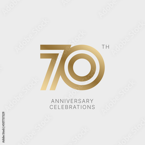 70 years anniversary logo design on white background for celebration event. Emblem of the 70th anniversary. photo
