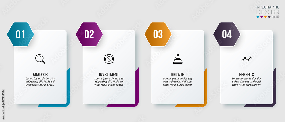 Infographic template business concept with step.
Infographic template business concept with step.