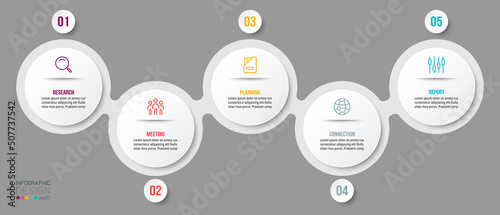 Timeline chart business infographic template.

