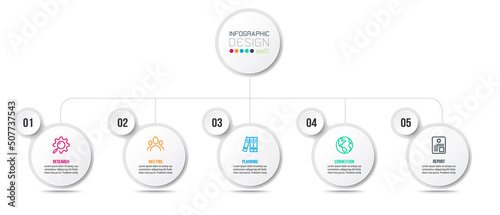 Business concept infographic template with organization. 
