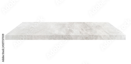 Concrete shelf table isolated on white background and display montage for product.