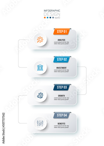 Infographic template business concept with workflow. 