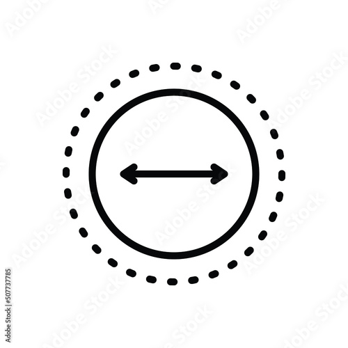 Black line icon for sized