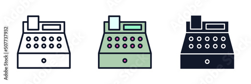 cash register icon symbol template for graphic and web design collection logo vector illustration