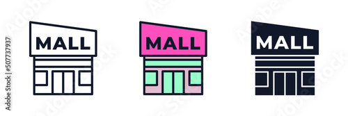 mall building icon symbol template for graphic and web design collection logo vector illustration