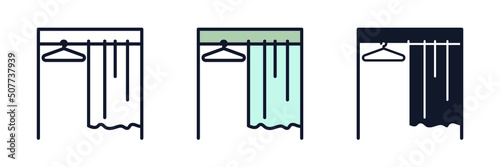 fitting room icon symbol template for graphic and web design collection logo vector illustration