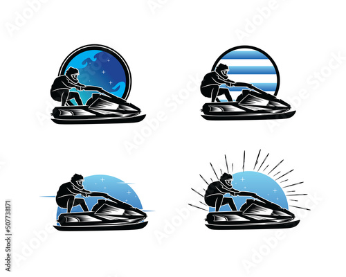Jetski vector logo collection set