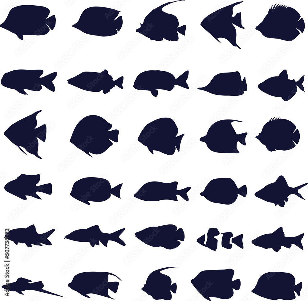 Fish silhouette collection Fish silhouette collection