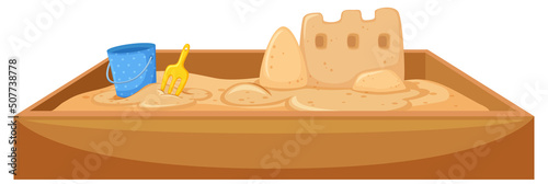 Children sand pit  on white background