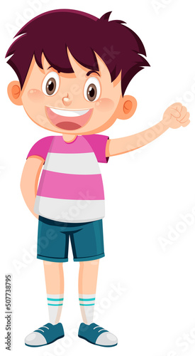 A happy boy cartoon character