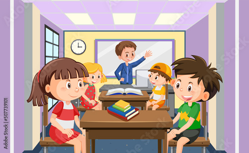 Student studying in the classroom