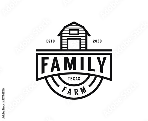 Vintage barn farm logo design vector template © bequeen