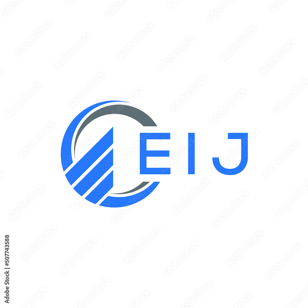 EIJ Flat accounting logo design on white background. EIJ creative initials Growth graph letter logo concept. EIJ business finance logo design. 