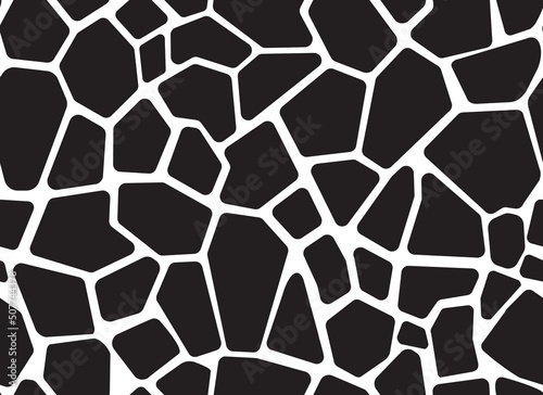 Giraffe skin in white color seamless pattern. Animal Texture for background. Vector. 