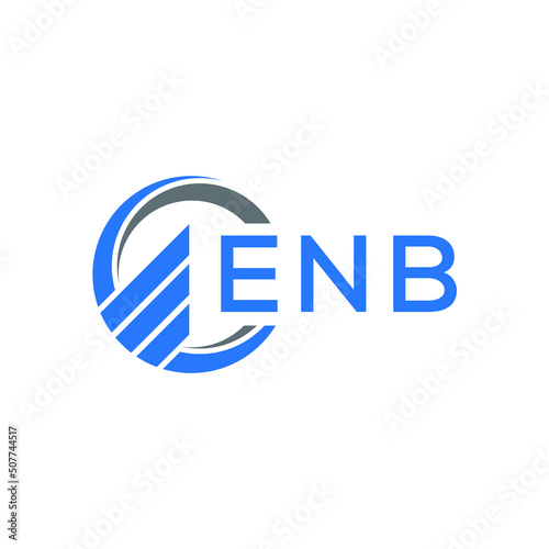 ENB Flat accounting logo design on white  background. ENB creative initials Growth graph letter logo concept. ENB business finance logo design.  © Faisal