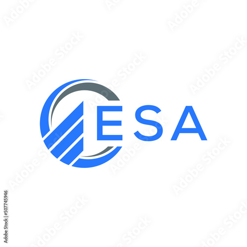 ESA Flat accounting logo design on white  background. ESA creative initials Growth graph letter logo concept. ESA business finance logo design.
