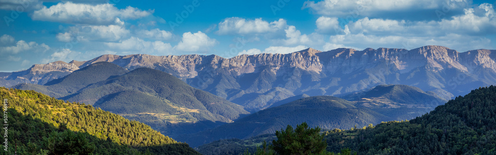 Summer landscape in La Cerdanya, Pyrenees mountain, Catalonia, Spain.