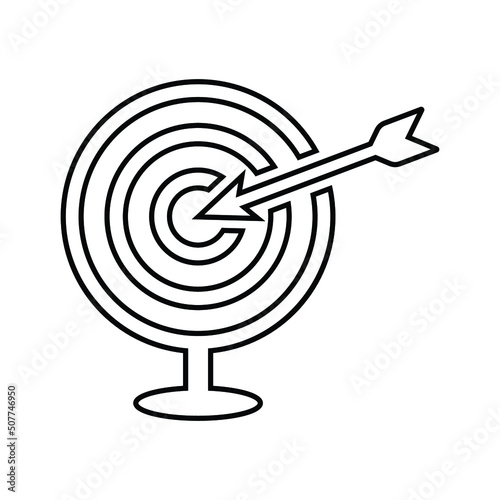 Goal, stretch, aim, target line icon. Outline vector.