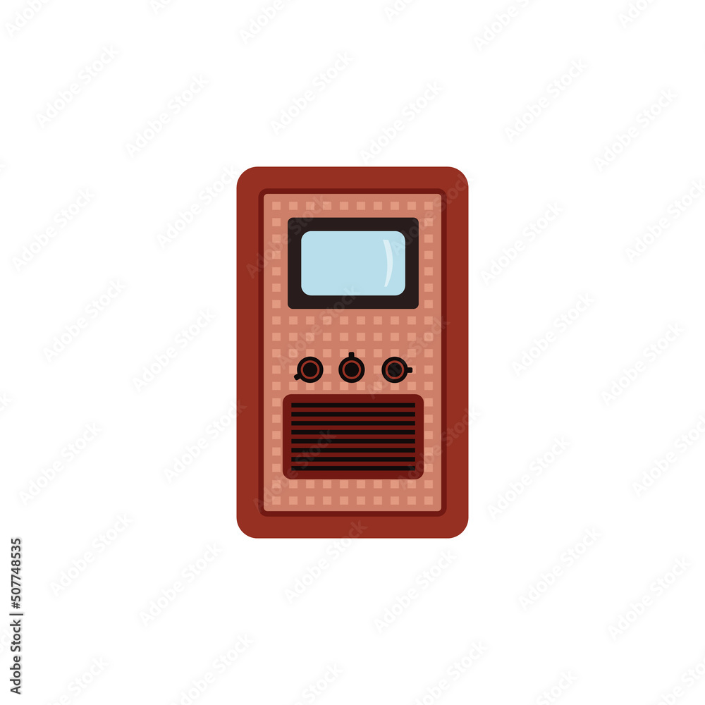 Modern intercom device with blank screen flat vector illustration isolated.