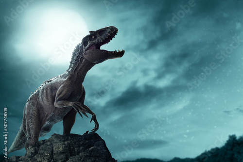 Fototapeta Naklejka Na Ścianę i Meble -  Dinosaur, Tyrannosaurus Rex in the jungle