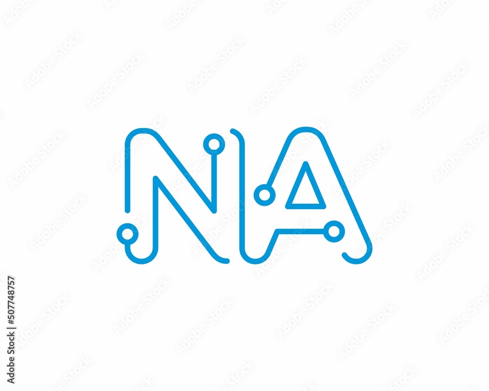 Abstract Letters NA Logo Design Template 001