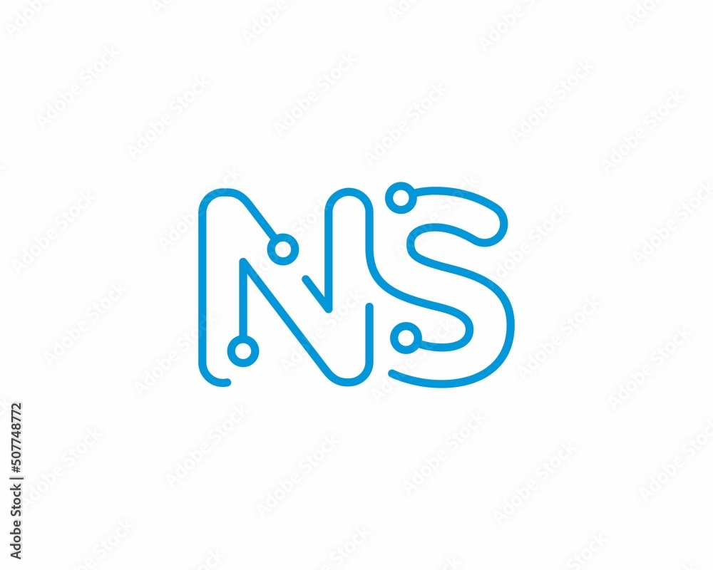 Abstract Letters NS Logo Design Template 001 Abstract Letters NS Logo Design Template 001