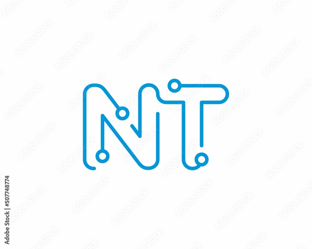 Abstract Letters NT Logo Design Template 001 Abstract Letters NT Logo Design Template 001