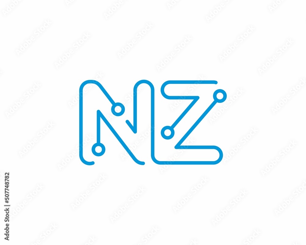 Abstract Letters NZ Logo Design Template 001 Abstract Letters NZ Logo Design Template 001