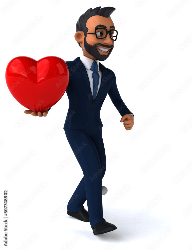 Fun 3D cartoon illustration of an indian businessman Fun 3D cartoon illustration of an indian businessman