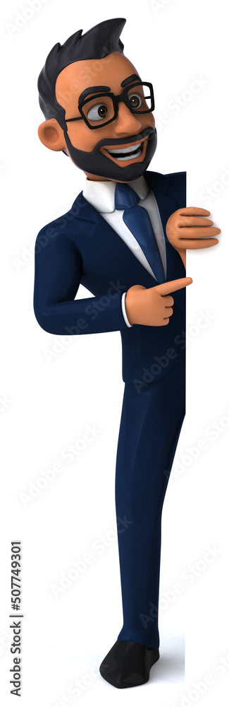 Fun 3D cartoon illustration of an indian businessman Fun 3D cartoon illustration of an indian businessman
