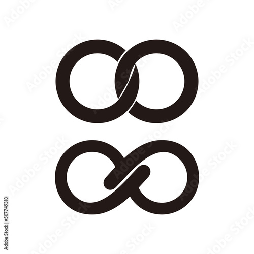 Infinity icon. Two locked circles vector illustration. Link icon.
