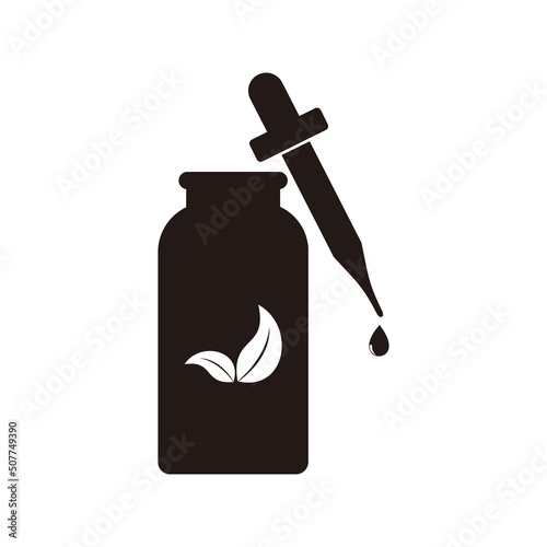 Liquid bottle vector icon. Medical drops vector bottle