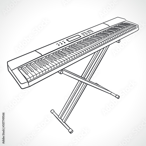 digital piano black and white