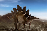 Dinosaur, Stegosaurus on top mountain