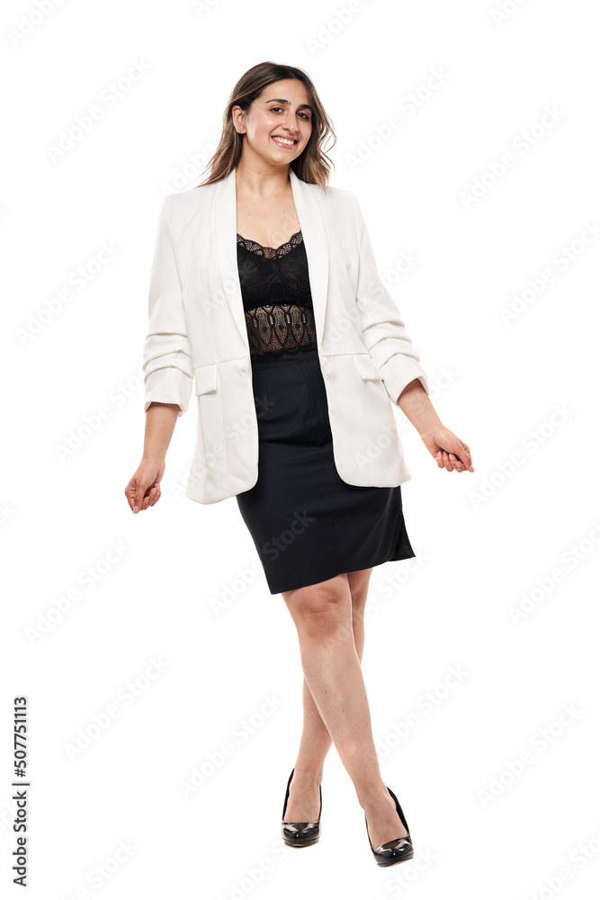 Young Indian businesswoman full body isolated on white Young Indian businesswoman full body isolated on white