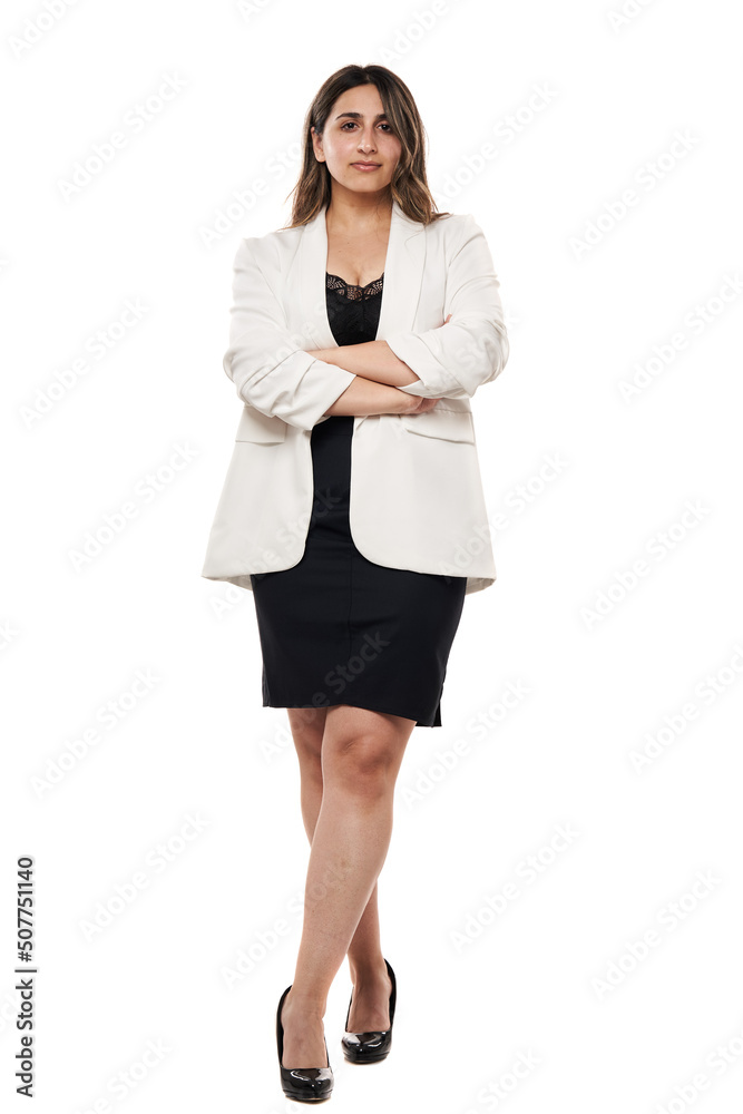 Young Indian businesswoman full body isolated on white Young Indian businesswoman full body isolated on white