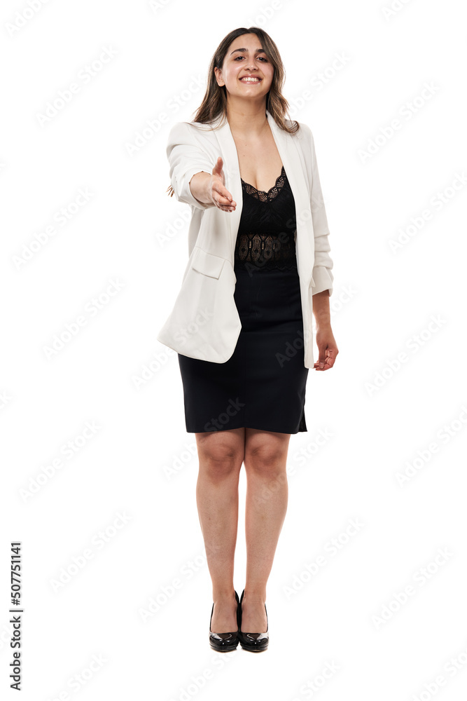 Young Indian businesswoman full body isolated on white Young Indian businesswoman full body isolated on white