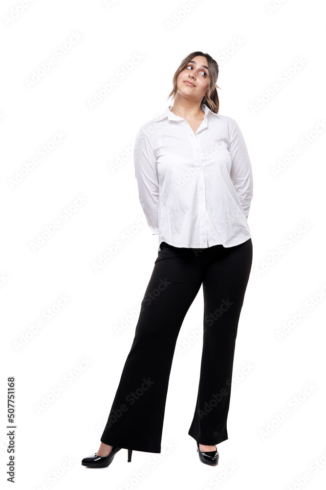 Young Indian businesswoman full body isolated on white Young Indian businesswoman full body isolated on white