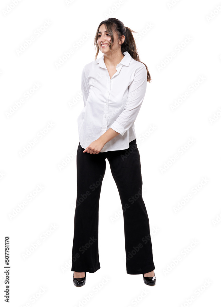 Young Indian businesswoman full body isolated on white Young Indian businesswoman full body isolated on white