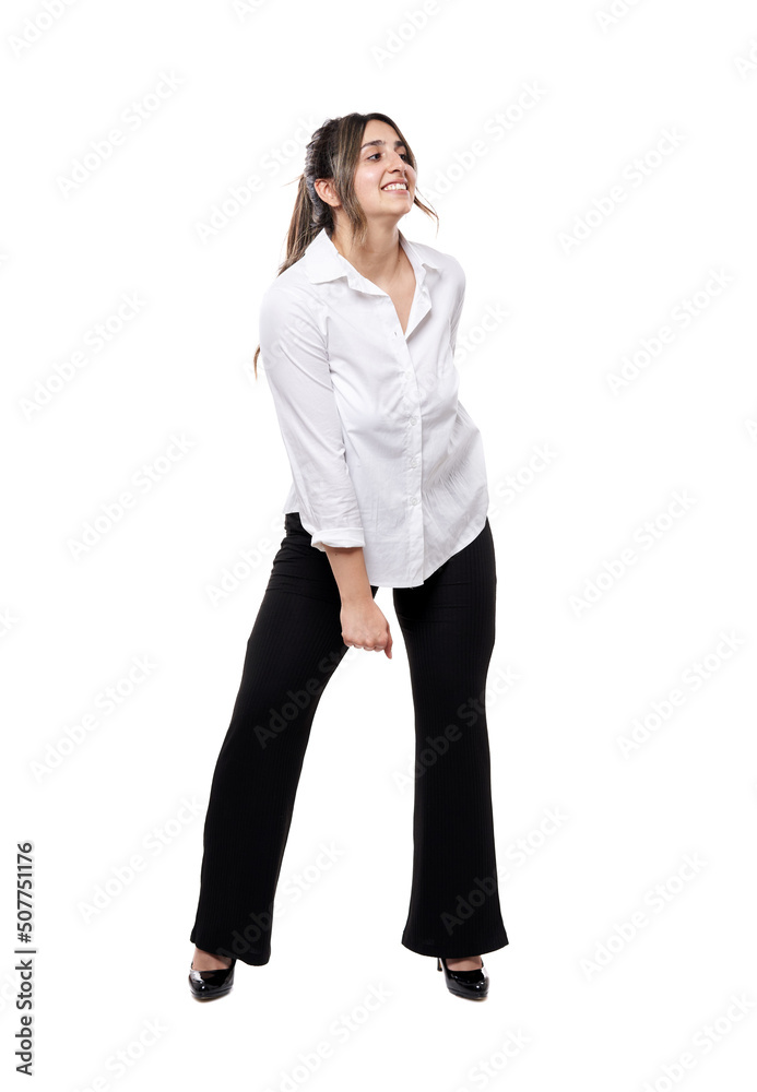 Young Indian businesswoman full body isolated on white Young Indian businesswoman full body isolated on white