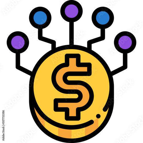 cryptocurrency filled outline icon