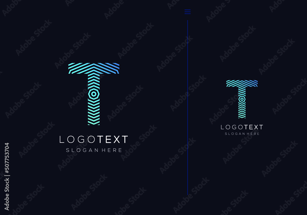 Logo text template letter T Logo text template letter T